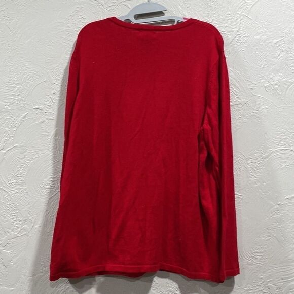 Repartee Woman Embellished Beaded Christmas Snowflake Sweater Cardigan 1X - Picture 6 of 6